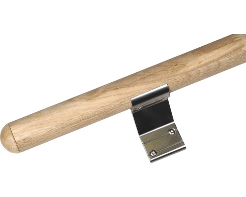 Main courante en bois avec support métallique pour escaliers