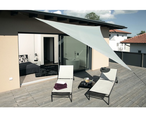 Voile d'ombrage Riviera triangulaire gris argent 360x360x360 cm