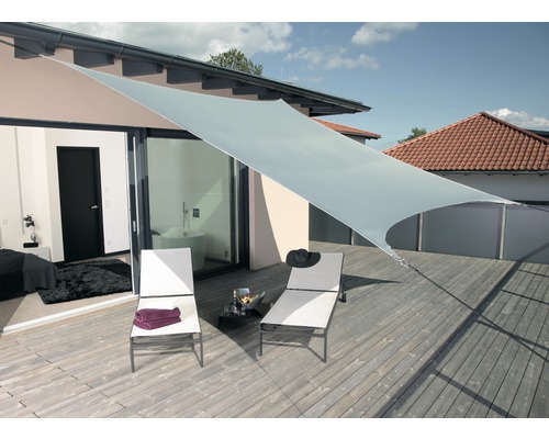 Voile d'ombrage Riviera carré gris argent 360x360 cm