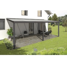Auvent de terrasse avec mobilier de jardin sur la terrasse
