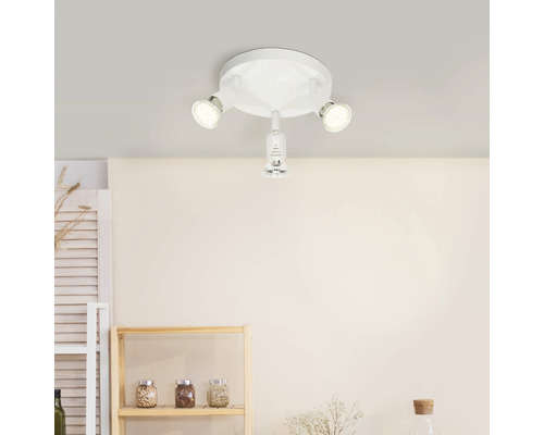 Spot de plafond LED 3x3W 3x250 lm 3000 K blanc chaud Ø 180 mm Loona blanc