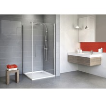 Duschtür mit Seitenwand SCHULTE Alexa Style 2.0 ExpressPlus 80 x 80 cm Profil aluminium Klarglas schmutzabweisende Glasbeschichtung Türanschlag links Türanschlag rechts