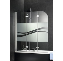 Pare-baignoire 3 parties SCHULTE ExpressPlus Komfort 125 x 140 cm décor liane couleur du profilé aluminium EP3354 01 97 140-thumb-0