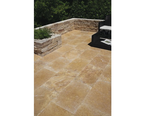 Dalle de terrasse en travertin FLAIRSTONE Venezia 60 x 40 x 3,1 cm