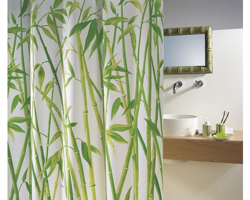 Rideau de douche spirella Bambou textile 120 x 200 cm