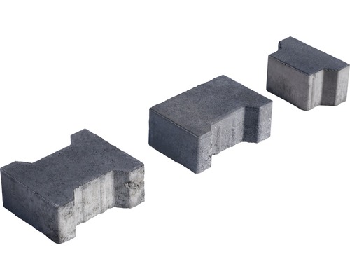 Drei graue Pflastersteine in I-Form
