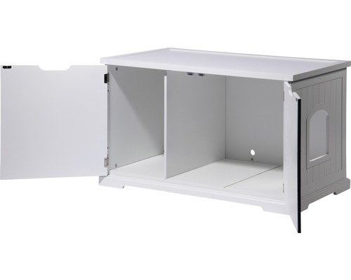 Maison pour chat avec deux portes et cloison de séparation