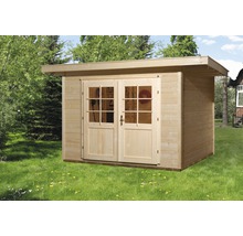 Holzgartenhaus mit Doppeltür im Garten