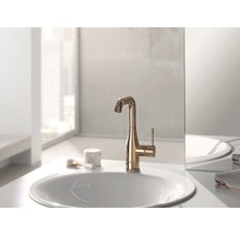 Robinet de lavabo en métal sur un lavabo dans une salle de bains