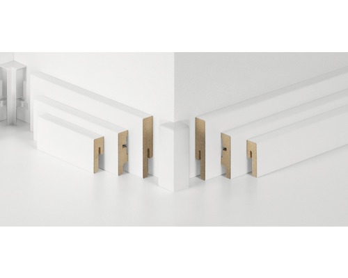 Sockelleisten aus Holz mit Nut-Feder-Verbindung für die Wandmontage