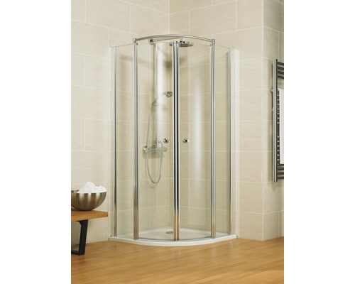 Douche quart de cercle Schulte Garant Bella Lux II R550 75x90 cm verre transparent couleur du profilé chrome