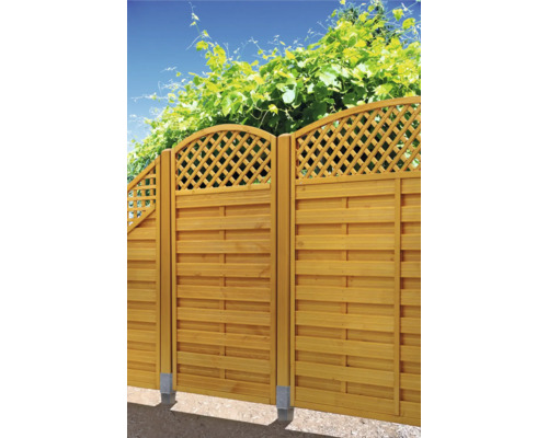 Clôture en bois avec motif losanges comme écran de confidentialité