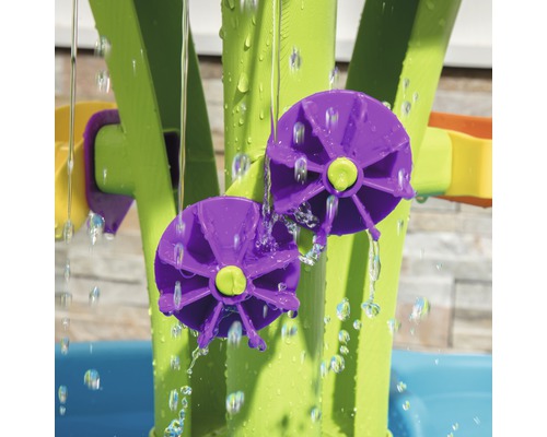 Nahaufnahme eines Wasserspielzeugs mit Wasserrädern