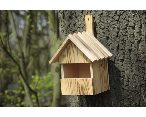 Nichoir en bois sur un arbre