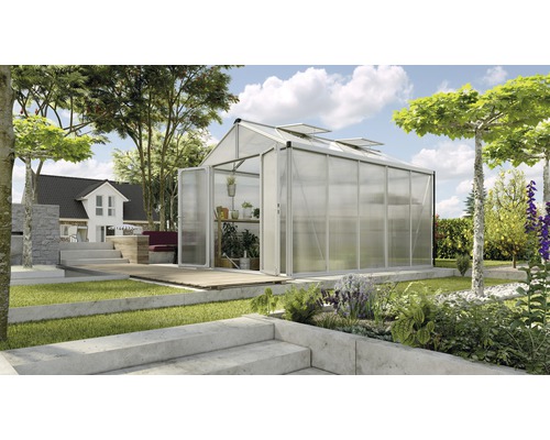 Gewächshaus Vitavia Zeus Comfort 10000 Hohlkammerplatten 16 mm 258,4x390,8 cm Aluminium Gewächshaus Vitavia Zeus Comfort 10000 Hohlkammerplatten 16 mm 258,4x390,8 cm Aluminium