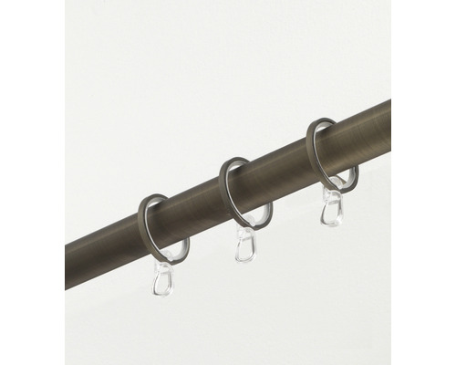 Tringle à rideaux avec anneaux de rideaux et planeurs