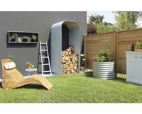 Rangement à bois de chauffage Vitavia Ardor 858 haut argent Rangement à bois de chauffage Vitavia Ardor 858 haut argent