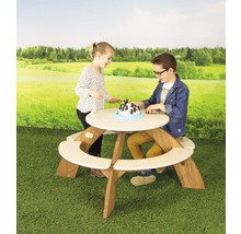 Ensemble de sièges pour enfants avec table ronde et deux enfants jouant à un jeu