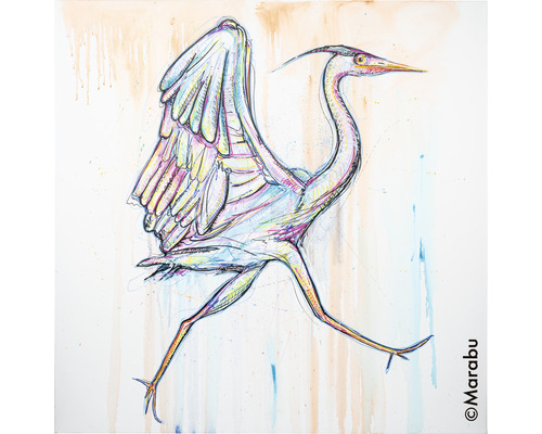 Illustration d''un héron sur toile