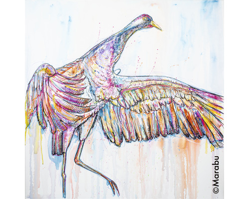Illustration d''une grue aux ailes déployées