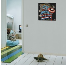 Tableau sur toile Marvel Captain Amercia Black 70x70 cm