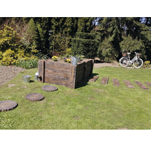 Système d'enfichage pour jardinière surélevée en béton, marron rustique, sans vissage 100 x 75 x 42 cm-thumb-12