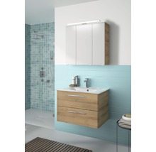 Salle de bains moderne avec meuble sous-vasque et armoire de toilette