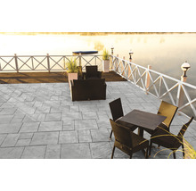 Dalle de terrasse en béton India gris multiformat épaisseur 4 cm (1 pal. = 9,72 m² corresp. à 6 kits de 1,62 m²)