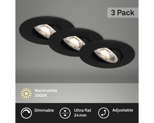 Spot encastrable LED Easy Connect rond kit de 3 3x1.6W acier inoxydable -  HORNBACH