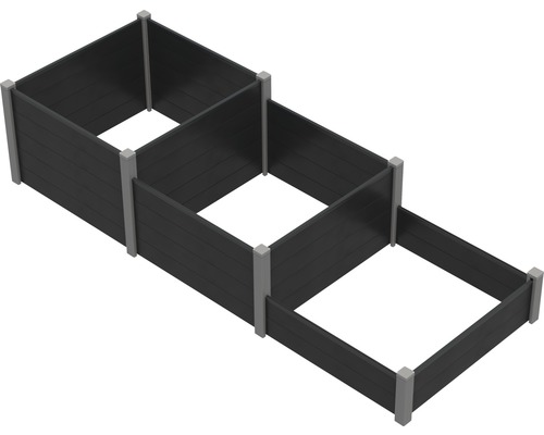 Dreistufiges Hochbeet aus Kunststoff