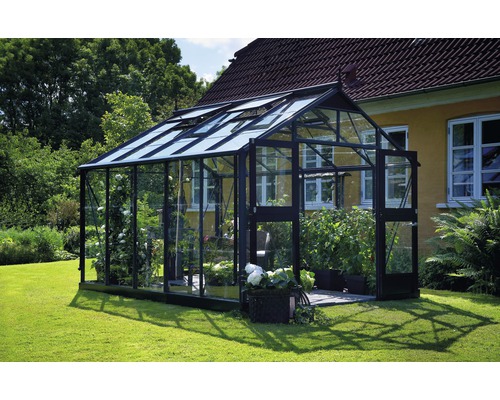 Serre Premium 10.9 m² 3 mm verre de sécurité, 296x368 cm, anthracite