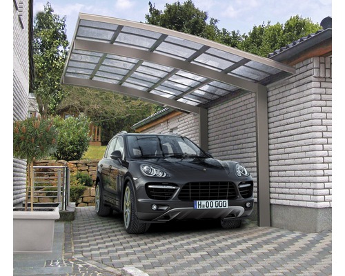 Carport en aluminium Skiatsu, 270x500 cm, anodisation à double couche