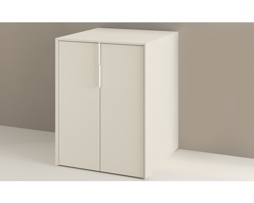 Meuble de salle de bain blanc avec deux portes