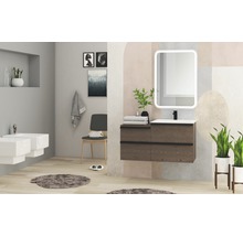 Meuble sous-vasque Baden Haus Qube largeur 60 cm frêne foncé 55056