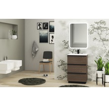 Meuble sous-vasque Baden Haus Qube largeur 60 cm frêne foncé 55058