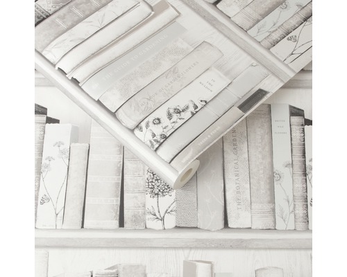 Papier peint avec motif d''étagère à livres pour la décoration murale
