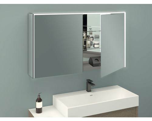 Armoire de toilette avec éclairage au-dessus du lavabo