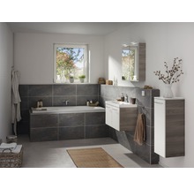 Spiegelschrank FACKELMANN Lima 80 x 15,5 x 73 cm Steinesche weiß 2-türig LED IP 20