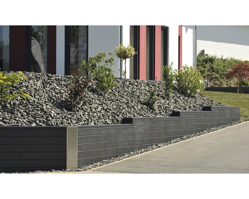 Système de mur Trend-Line pierre intermédiaire anthracite 38x19x12,5 cm