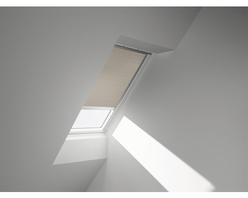 Store plissé alvéolaire VELUX uni beige à énergie solaire FSC C02 1155S