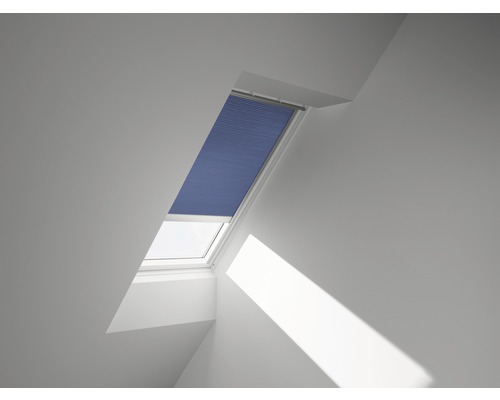 Store plissé alvéolaire VELUX uni bleu à énergie solaire FSC C02 1156S