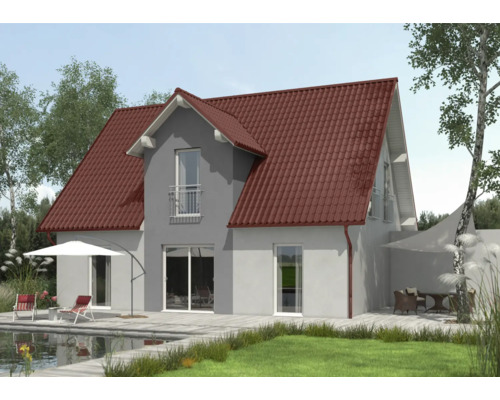 Maison avec tuiles, terrasse, jardin et piscine