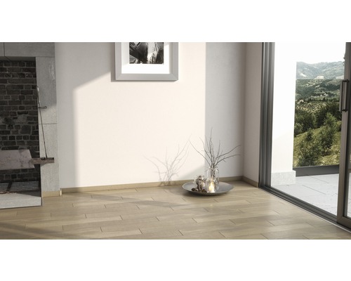 Pièce lumineuse avec plancher en bois, fenêtre et décoration