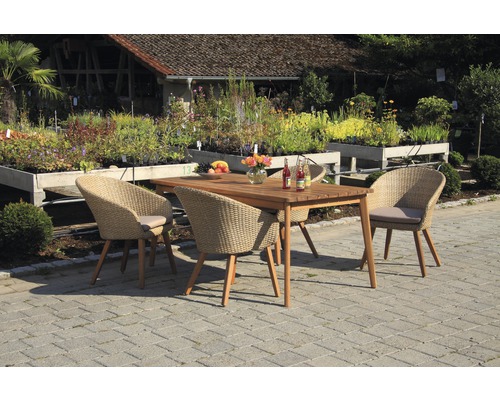 Set de meubles de jardin Atacama rotin synthétique 5 pièces beige