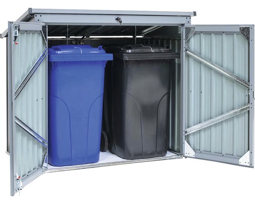 Mülltonnenbox mit zwei Mülltonnen