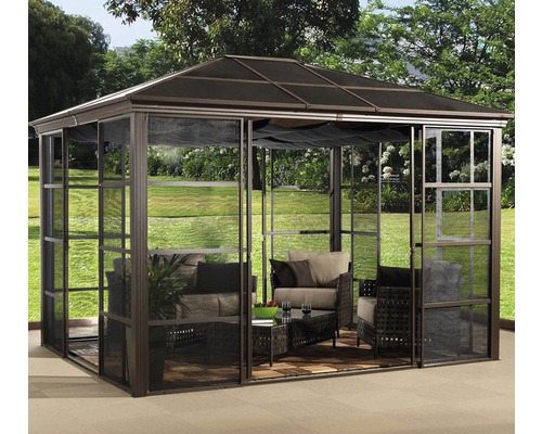 Pavillon SOJAG Castel 10x12 avec moustiquaire 345x280 cm bronze