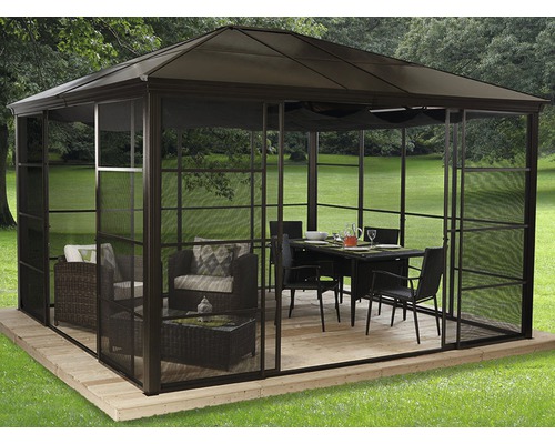 Pavillon SOJAG Castel 12x14 avec moustiquaire 410x345 cm bronze