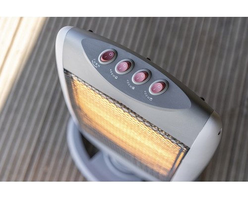 Radiateur soufflant avec interrupteurs pour fonction rotative et niveaux de puissance