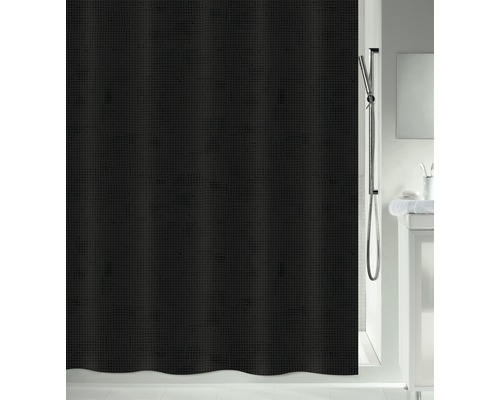 Rideau de douche spirella Georges noir 180 x 200 cm