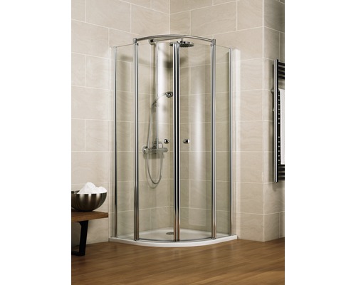 Douche quart de cercle Schulte Garant Bella Lux II R550 90x90 cm verre transparent couleur du profilé chrome